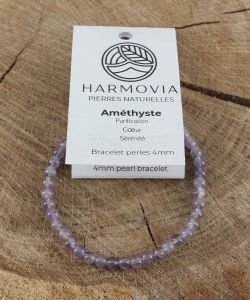 Bracelet Light Améthyste - Perles 4mm, 1 pièce
